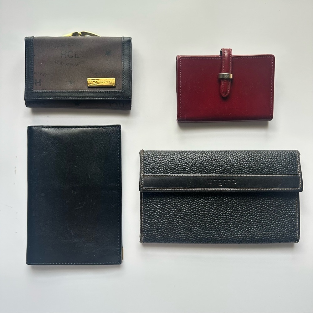 4 Vintage Designer Leather Wallets